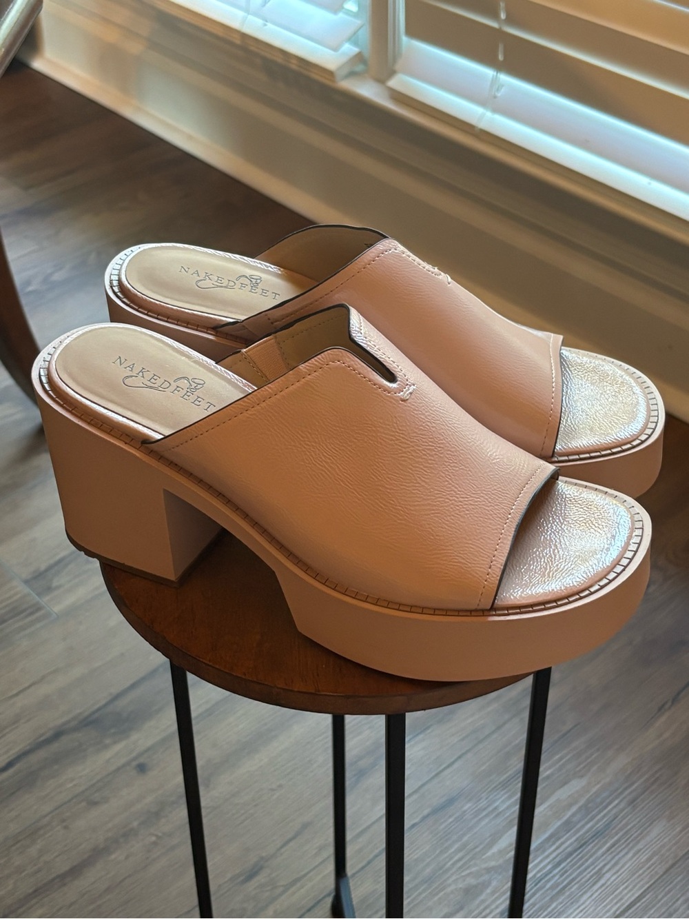 Naked Feet Nude Platform Slide Mules